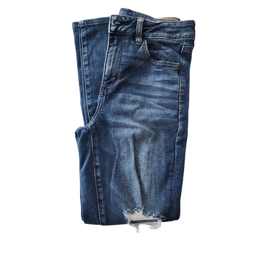 American Eagle Outfitters Hi Rise Jegging Distressed Blue Jeans Womens‎